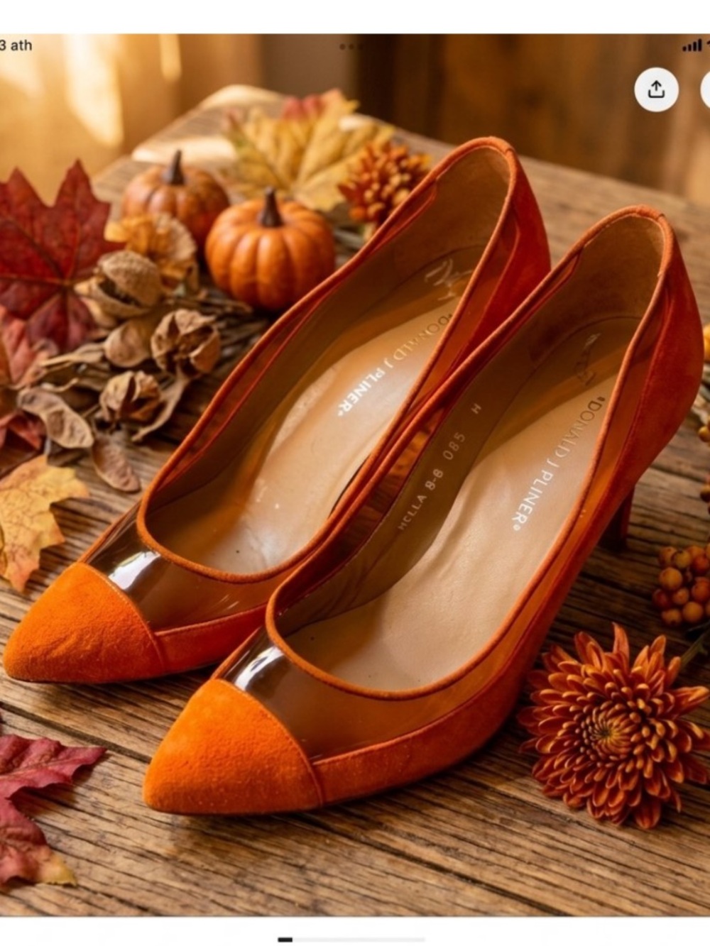Donald J Pliner Bella Suede Peekaboo Heel - Burnt Orange-Made in Spain-EUC-Sz 8😍